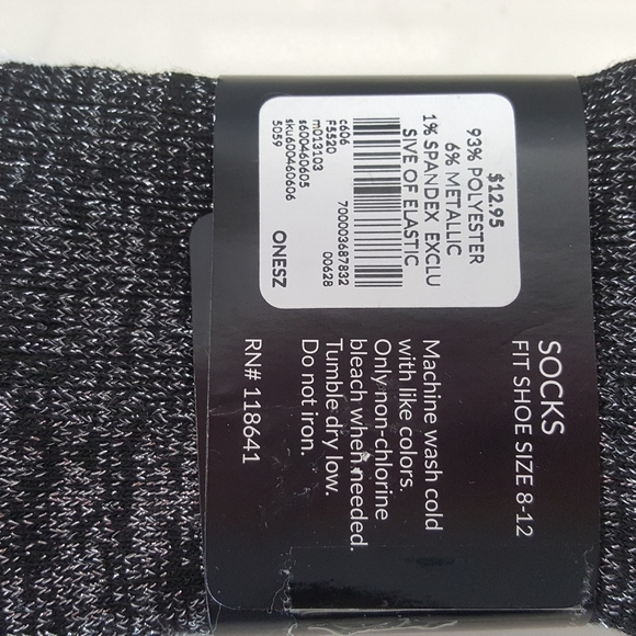 LANE BRYANT 3-Pair  Metallic Sport Socks NWT - Picture 7 of 7